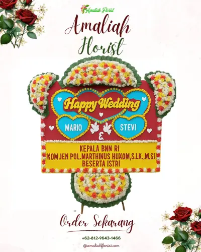 Karangan Papan Bunga Pernikahan di Lewuoguru Idanoi